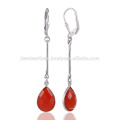 Natural Red Onyx Faceted Gemstone Drop 925 Jóias de Prata no preço a pagar